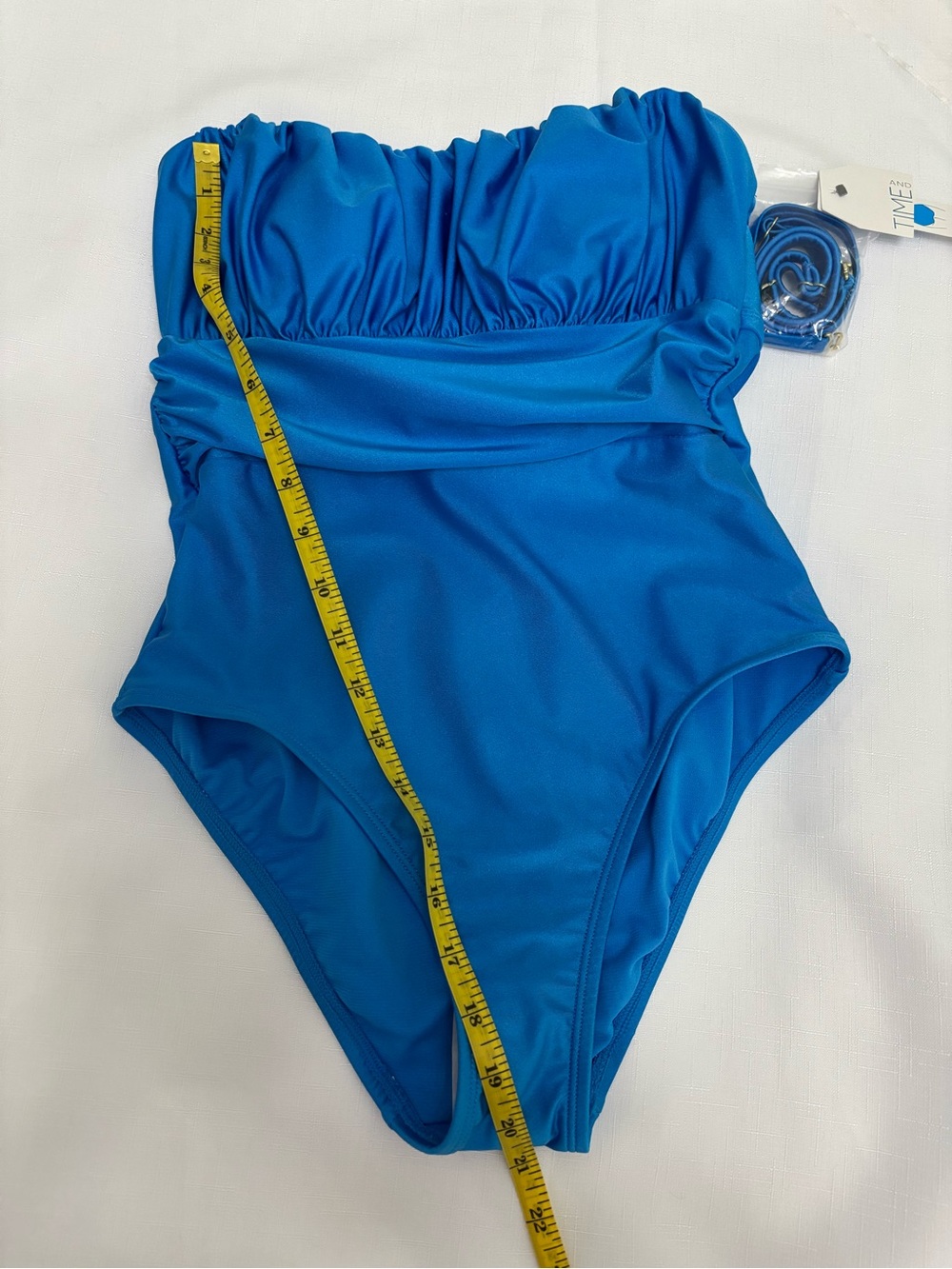 Time and Tru Royal Blue Strapless One-Piece Swimsuit Size S (4-6) - Picture 8 of 11
